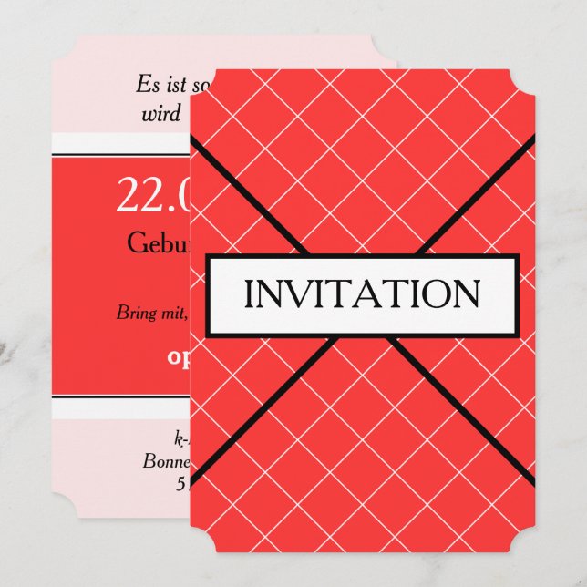 Red white invitations (Front/Back)