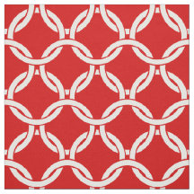 Red, White Linked Circles Pattern #1