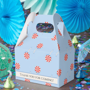 Red & White Lollipop Pattern Favour Box