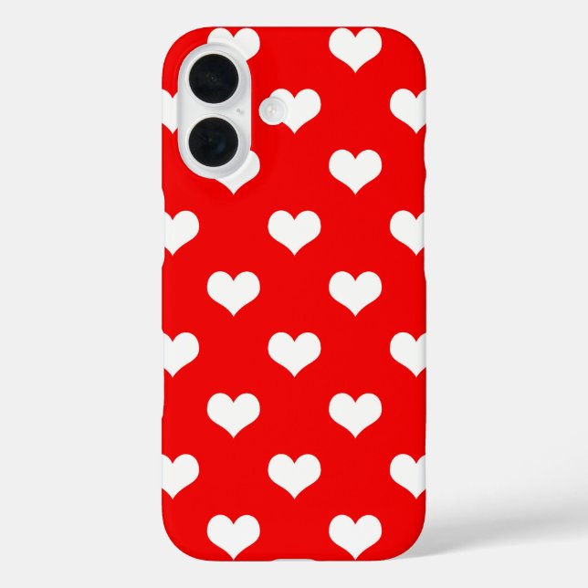 Red White Love Heart Pattern Design  Case-Mate iPhone Case (Back)