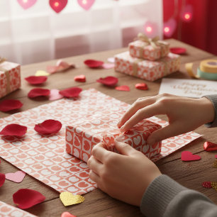 Red & White Love Hearts Valentine's Day Tissue Paper