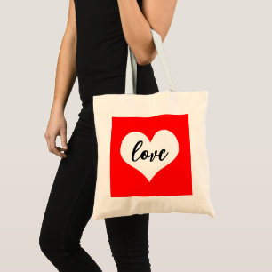 Red white Love Tote Bag