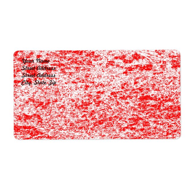 Red & White Marble Shipping Label (Front)