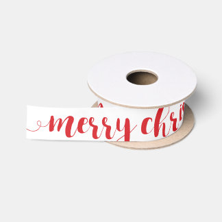 Red & White Merry Christmas Ribbon Satin Ribbon
