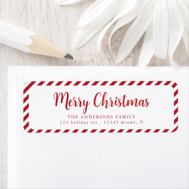 Red White Merry Christmas Stripes  (Insitu)