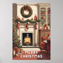 Red white Merry christmas vintage merriest modern