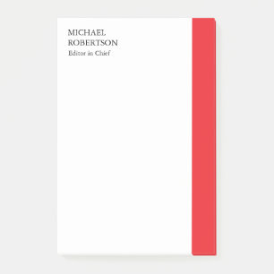 Red White Minimalist Professional Plain Post-it Notes