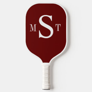 Red White Monogram Personalised Pickleball Paddle