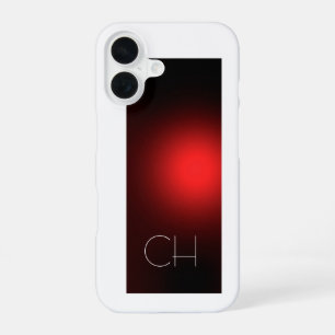 Red White Monogram Simple Plain Replace Add Yours iPhone 16 Case