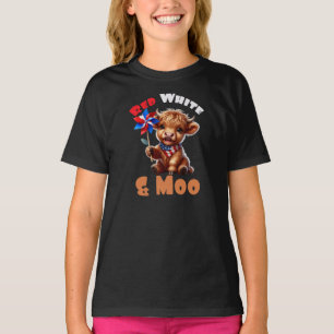 Red White & Moo, 4th of July Kids T-Shirt