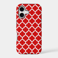 Red White Moroccan Quatrefoil Pattern #5