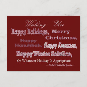 Red White Multi Holiday Postcard