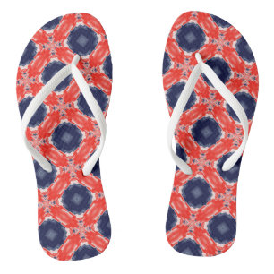 Red White n Blue Kaleidoscope Jandals