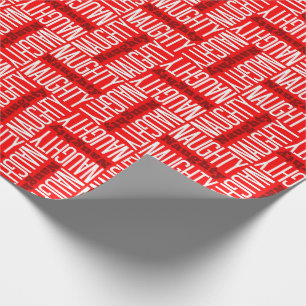 Red & White Naughty Christmas Wrapping Paper