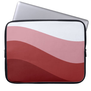 Red White Ombre Wave pattern Laptop Sleeve