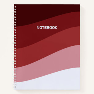 Red White Ombre Wave pattern Notebook