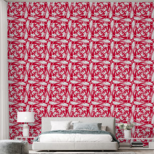 Red & White Optical Illusion – Modern  Wallpaper