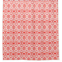 Red & White Pattern Shower Curtain