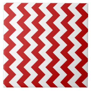Red White Pattern XII Ceramic Tile