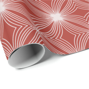 Red White peppermint candy starburst Festive Wrapping Paper