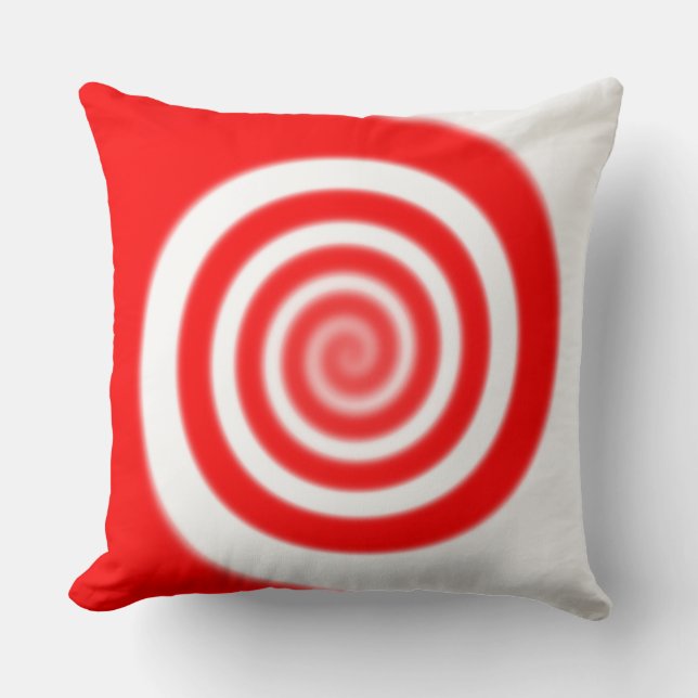 Red & White Peppermint Candy Swirl Cushion (Front)