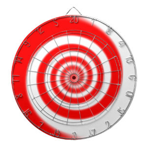 Red & White Peppermint Candy Swirl Dartboard