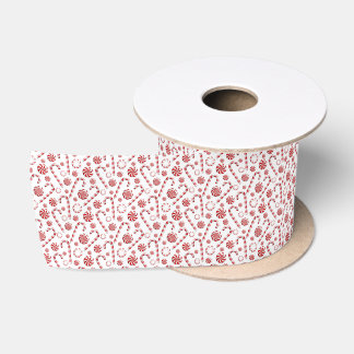 Red White Peppermint Christmas Satin Ribbon