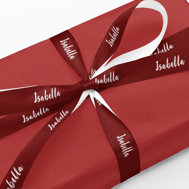 Red & White Personalised Christmas Gift Satin Ribbon (Creator Uploaded)