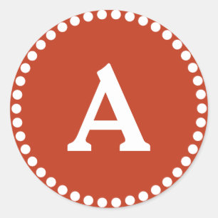 Red & White Personalised Monogram Envelope Seal