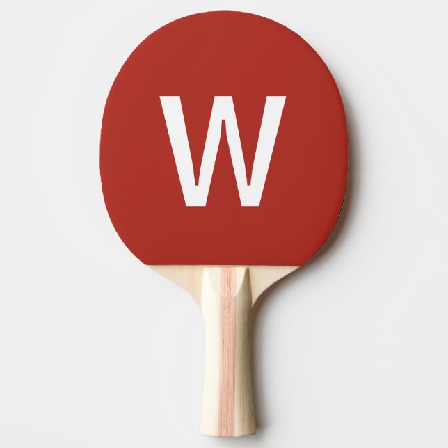 Red & white Personalised Ping Pong Ball Paddle (Front)