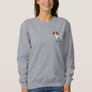Red White Phalène With Pet's Name Or Other Text Sweatshirt