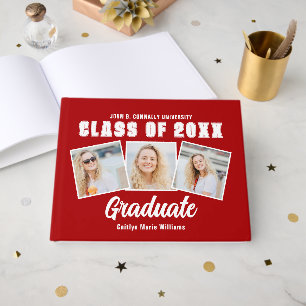 Red White Photo Class of 2026 Graduation Guest Book