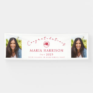 Red White Photo Graduation Banner