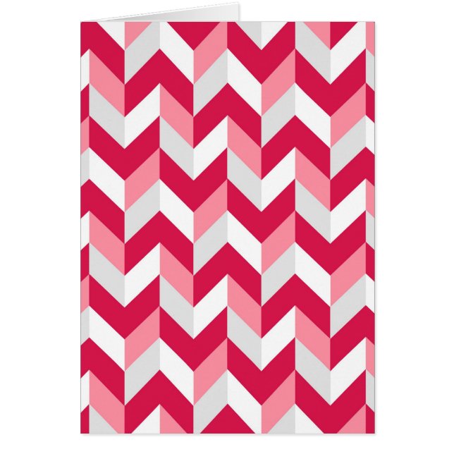 Red White Pink Herringbone Chevron Zigzag Pattern (Front)