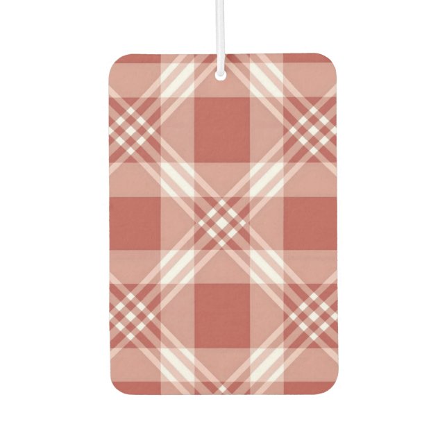 Red White Plaid Air Freshener (Front)