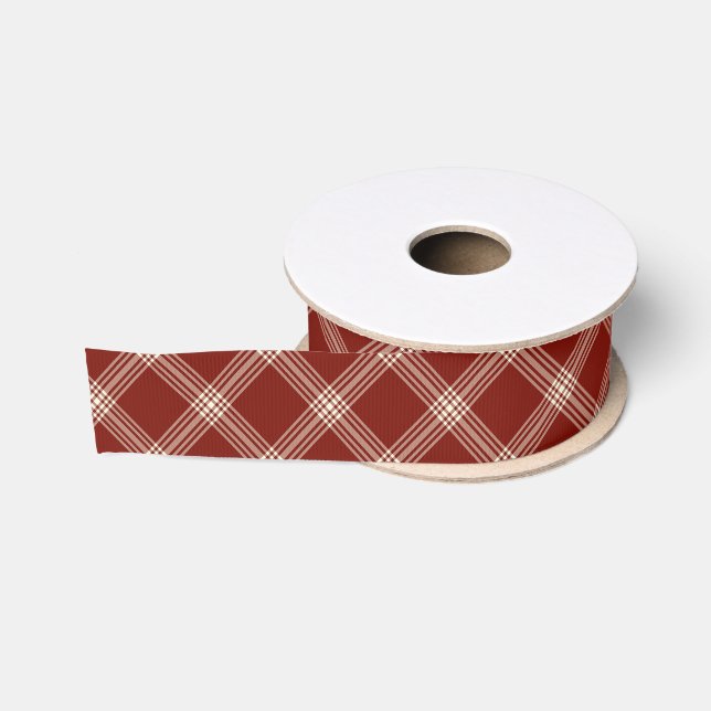 Red & White Plaid Grosgrain Ribbon (Spool)