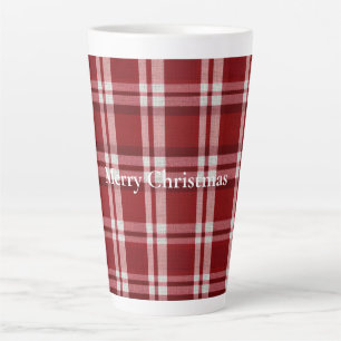 Red White Plaid Latte Mug