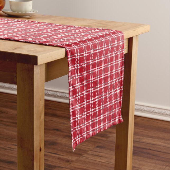 Red White Plaid Table Runner (In Situ)