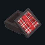 Red White Plaid Tartan | Add Your Name Jewellery Box<br><div class="desc">This red and white plaid design has a repeating checked / tartan pattern that's lightly textured. It's a bright,  stylish plaid pattern.</div>