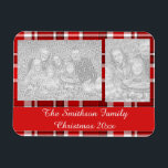 Red White Plaid Tartan Magnet<br><div class="desc">This red and white plaid design has a repeating checked / tartan pattern that's lightly textured. It's a bright,  stylish plaid pattern.</div>