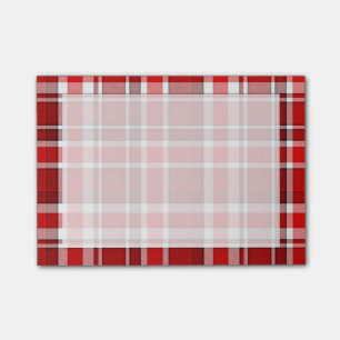 Red White Plaid Tartan Post-it Notes