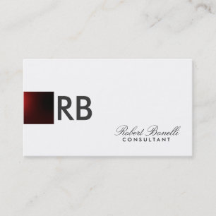 Red White Plain Modern Consultant Business Card
