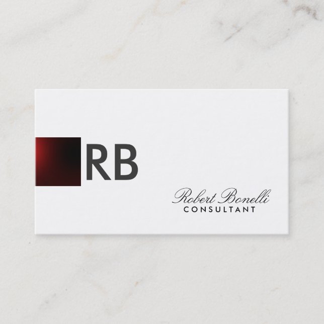 Red White Plain Modern Consultant Business Card (Front)