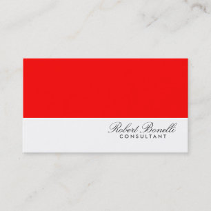Red White Plain Modern Consultant Business Card