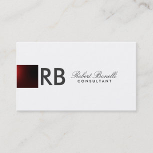 Red White Plain Modern Consultant Business Card