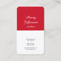 Red White Plain Modern Minimalist Professional
