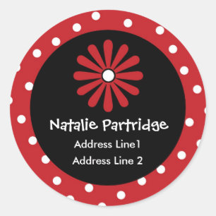Red & White Polka Dot Address Labels