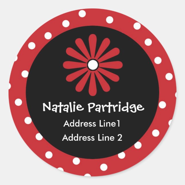 Red & White Polka Dot Address Labels (Front)