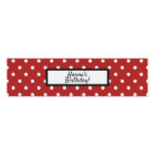 Red White Polka Dot Birthday Water Bottle Label
