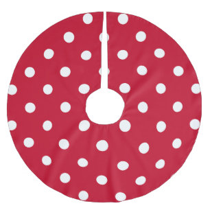 Red & White Polka Dot Brushed Polyester Tree Skirt